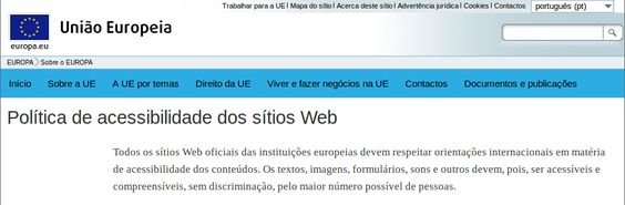 Captura de Política de Accesibilidad para sitios Web de la U.