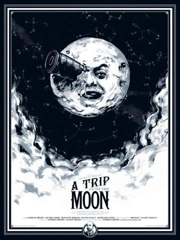 A Trip To The Moon - Poster - Canvas Print - Wooden Hanging Scroll Frame