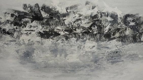 Original Seascape Painting by Doris Duschelbauer | Abstract Expressionism Art on Canvas | La soledad - solitude