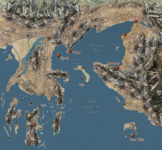 Map of Essos and Valyria & Asshai