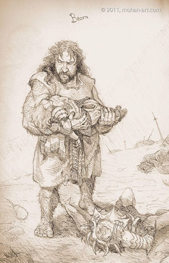 "Then Beorn stooped and lifted Thorin, who had fallen pierced with spears..." (Beorn by TurnerMohan)