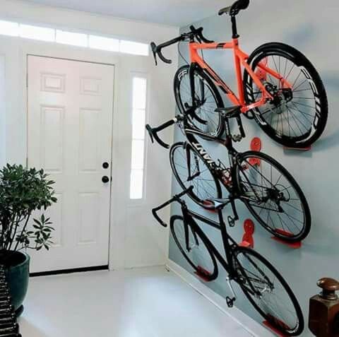 bike rack inside house