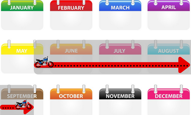 Calendar - 4 Months Long Ride