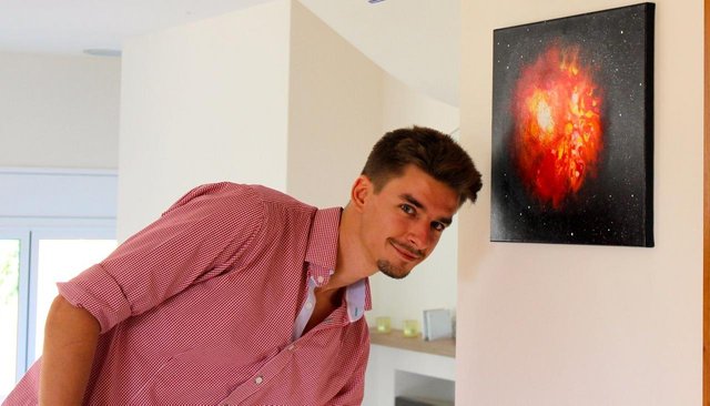 Dominik with his painting