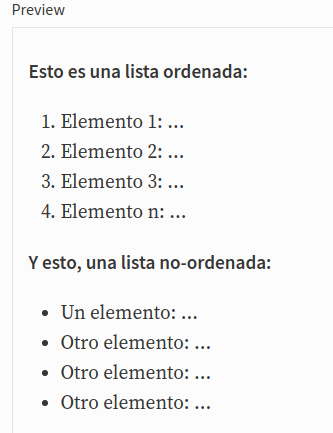 Ejemplos de listas ordenadas y no-ordenadas