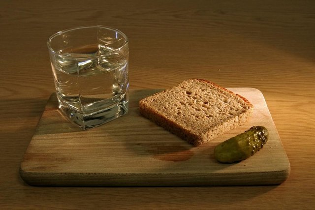 water, bread, and cucumber