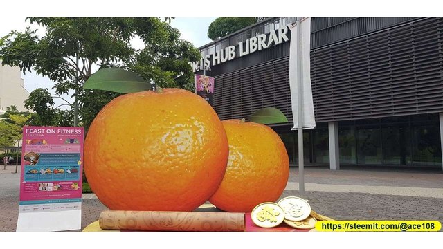 Orange outside library