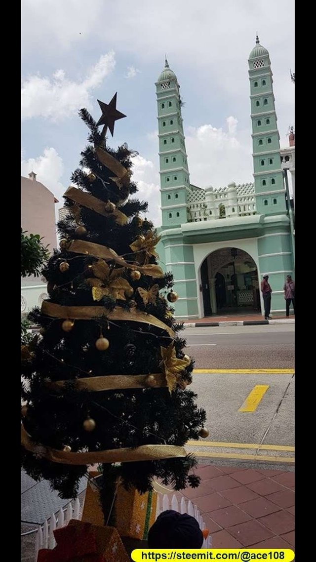 Christmas tree across the mosque