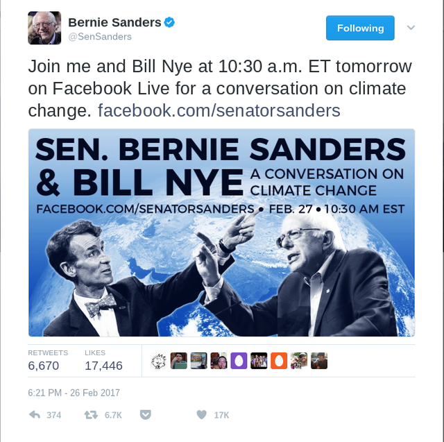 Bill Nye and Bernie Sanders Climate Change