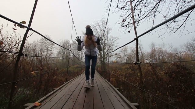 Hanging bridges of the Minija River