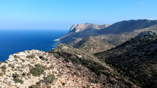 Drone Footage Hike On Crete - From Stavros to Katholiko Beach in Greece