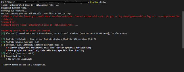 Flutter Doctor Spits Out An Error