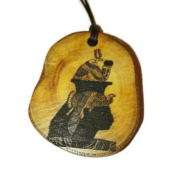 Nefertiti Great Royal Wife Egyptian Deities God Perfection Egyptian Deities God Necklace Wooden Charm Pendant #Nefertiti