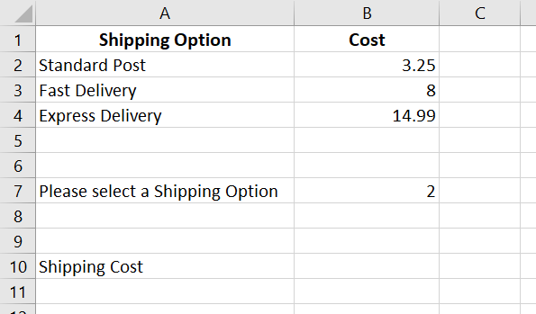 choose in excel