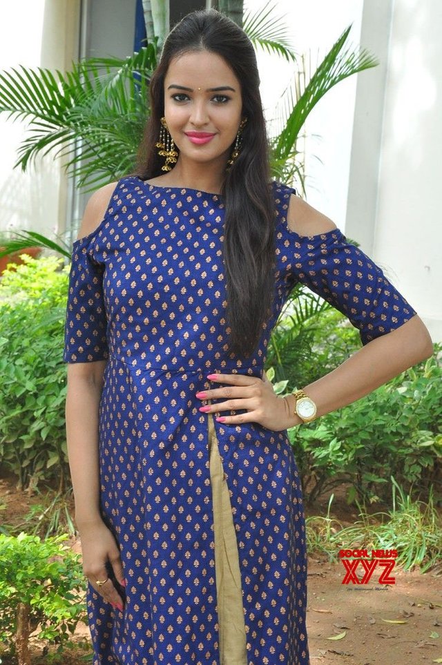 Actress Poojitha Ponnada Stills From Darshakudu Pressmeet