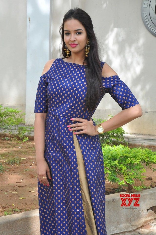 Actress Poojitha Ponnada Stills From Darshakudu Pressmeet