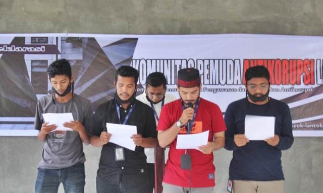 Deklarasi Komunitas Pemuda Antikorupsi Lancok