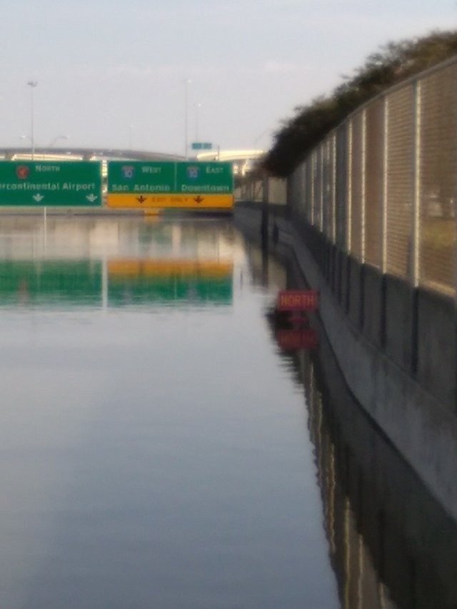Hurricane Harvey High water sam Houston fwy freeway 
