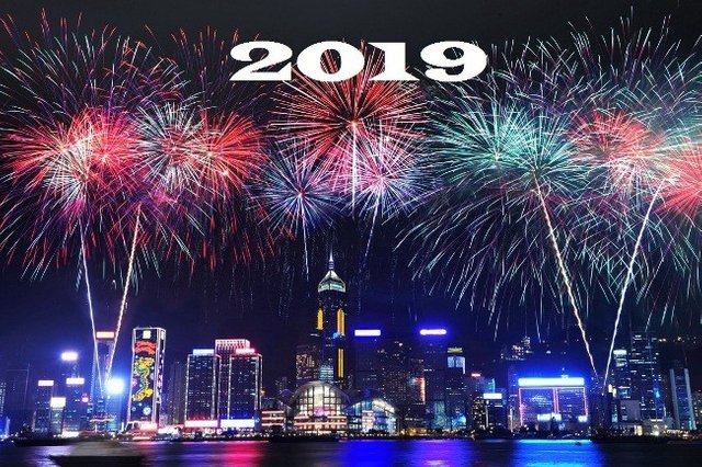happy new year 2019 hong kong fireworks