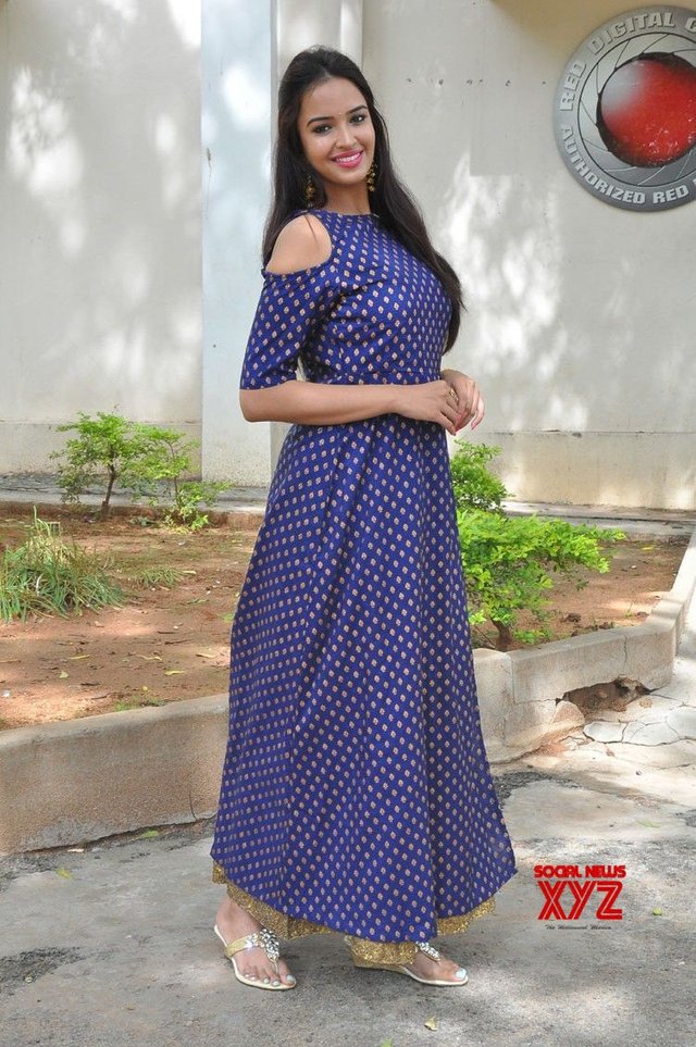 Actress Poojitha Ponnada Stills From Darshakudu Pressmeet