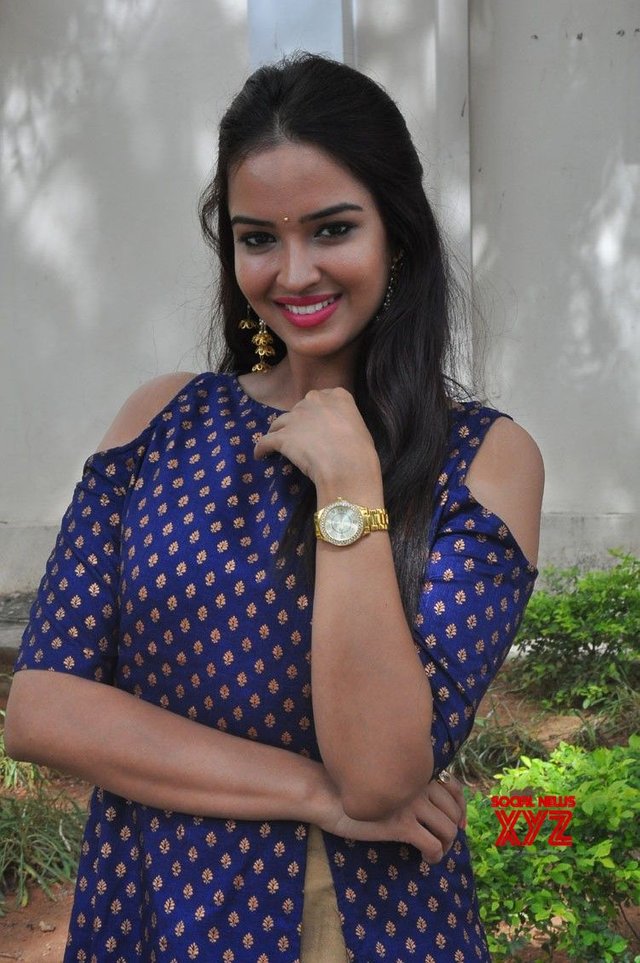 Actress Poojitha Ponnada Stills From Darshakudu Pressmeet