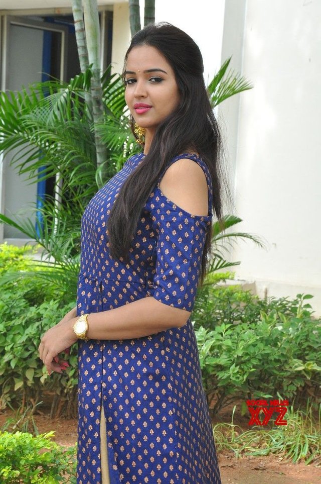 Actress Poojitha Ponnada Stills From Darshakudu Pressmeet