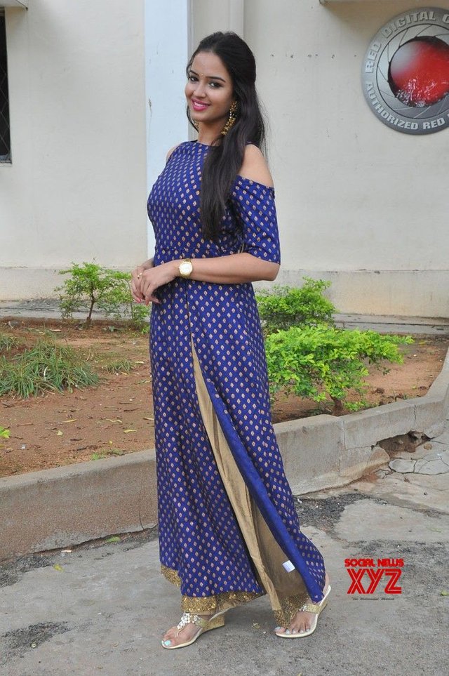 Actress Poojitha Ponnada Stills From Darshakudu Pressmeet