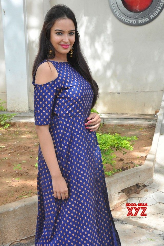 Actress Poojitha Ponnada Stills From Darshakudu Pressmeet