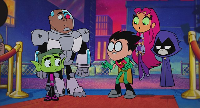 Tara Strong, Scott Menville, Hynden Walch, Greg Cipes, and Khary Payton in Teen Titans Go! To the Movies (2018)