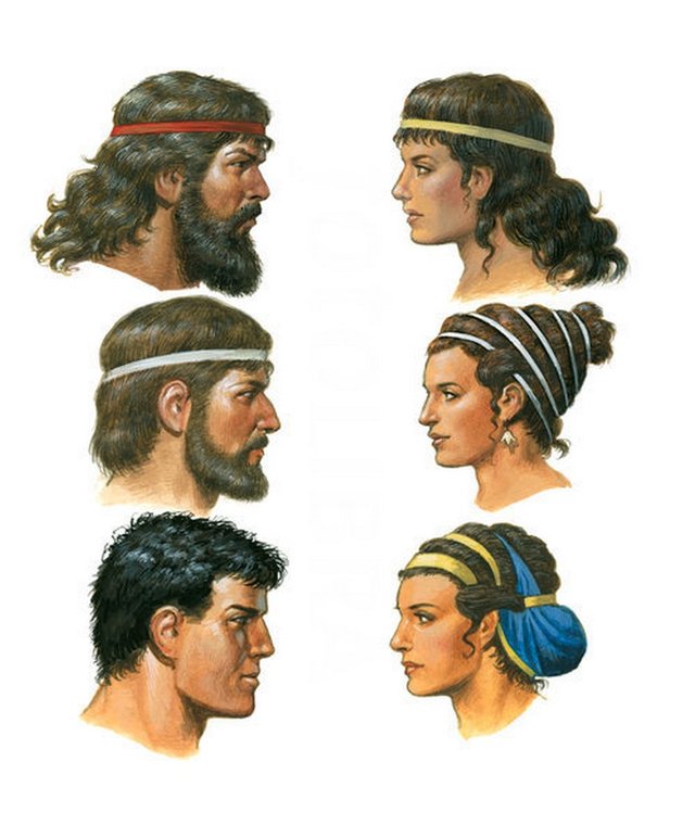 Greek hairstyles from Etruscan vases Ancient Greece Old 19th century  engraved illustration Stock Photo Picture And Rights Managed Image Pic  VD93552341  agefotostock