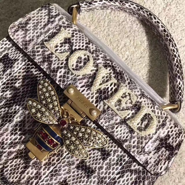 Gucci Queen Margaret Python Satchel Bag