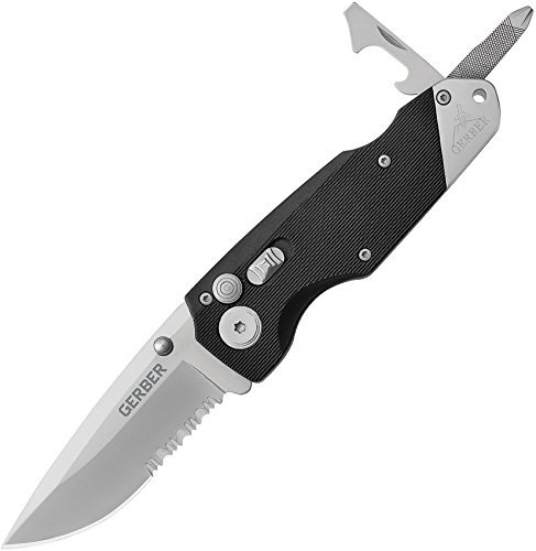 Gerber Obsidian Knife, Serrated Edge, with Screwdriver and Bottle Opener [22-41022]