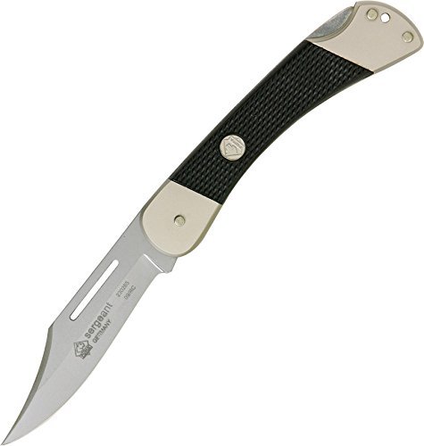 PUMA Sergeant Pocket Folding Knife - German 440A Steel - Clip Point Hollow Ground Style - 3.1” blade, 1/8” thick, total length closed 4.3”, open 7.5” - Lock Back Folder