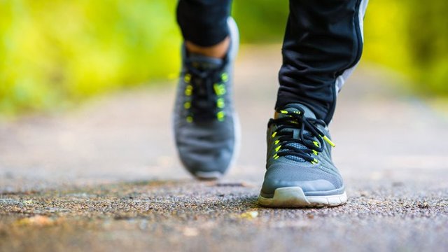 a person running outside for exercise