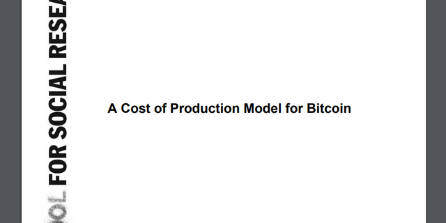 Cost of Production Model