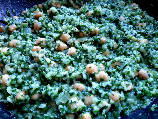 Playfulfoodie chickpea spinach coconut risotto