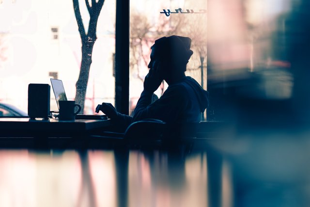 Freelancing in a coffee shop