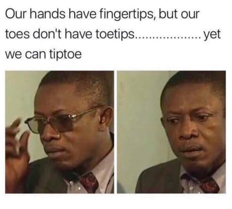 We can touch the tip of our toes though.