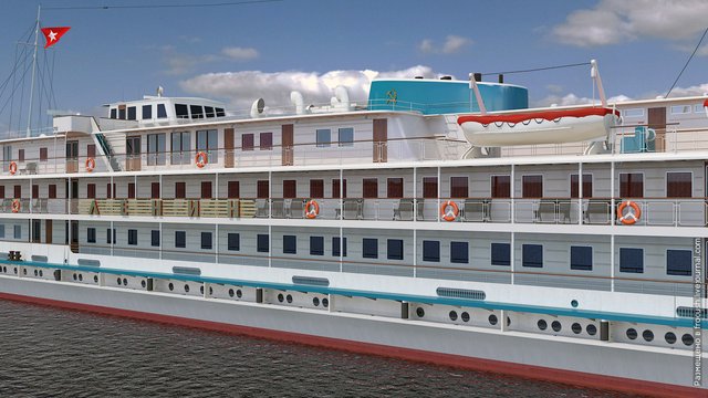 Visualization diesel electric ship Lenin 3D model