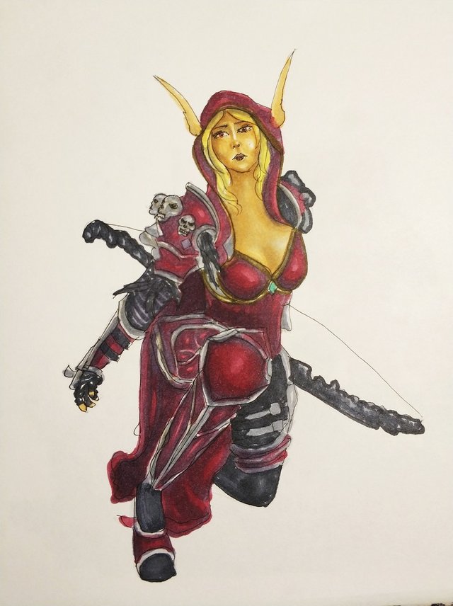 Sylvanas (Gel Pens + Black Paper) by NicoDauk on DeviantArt