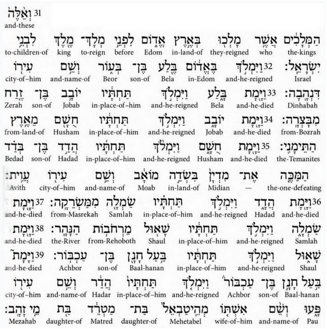 The language of ivrit ( עברית ) Genesis 36, Post #5