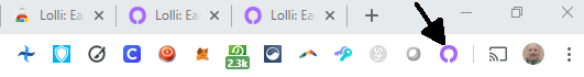 lolli in extension toolbar