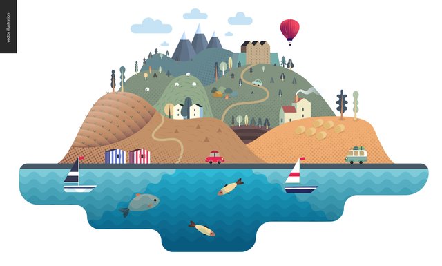 magic island series, microstock, Oksana Grivina, www.grivina.ru, vector illustration