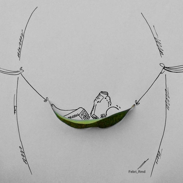 My Simple Artwork 2d With A Leaf Relax Steemit