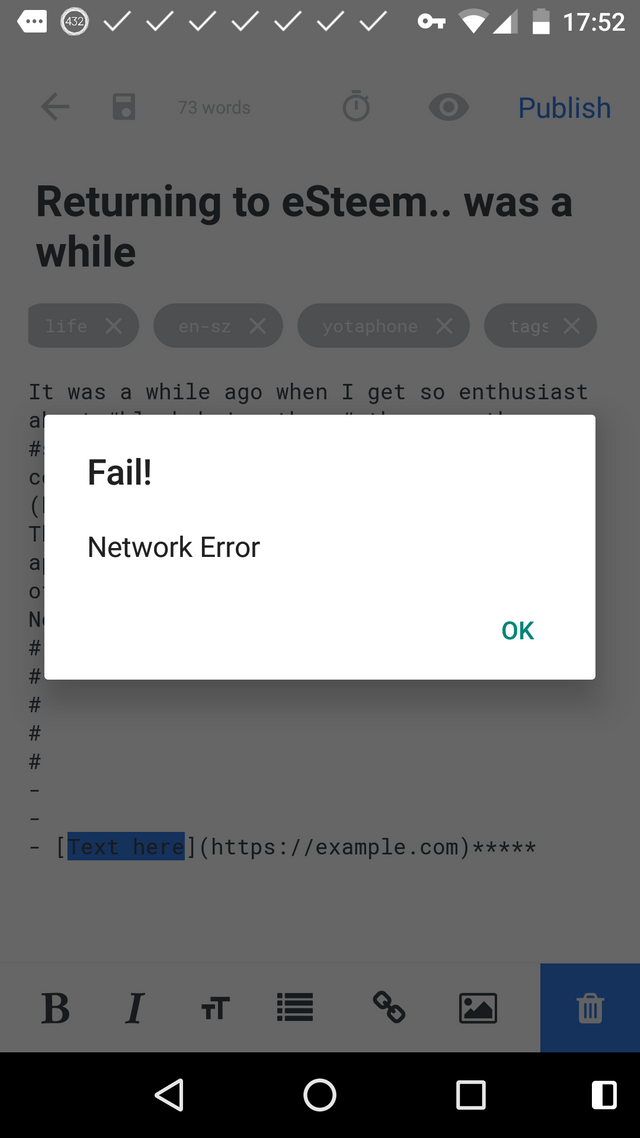 esteem app error