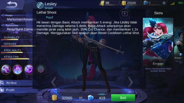 New Hero Lesley Mobile Legends Release Review Tips Sniper Eng