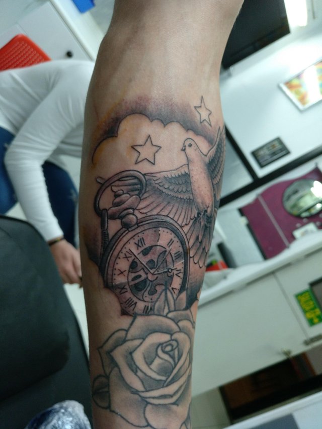 Clock and dove tattoo — Steemit