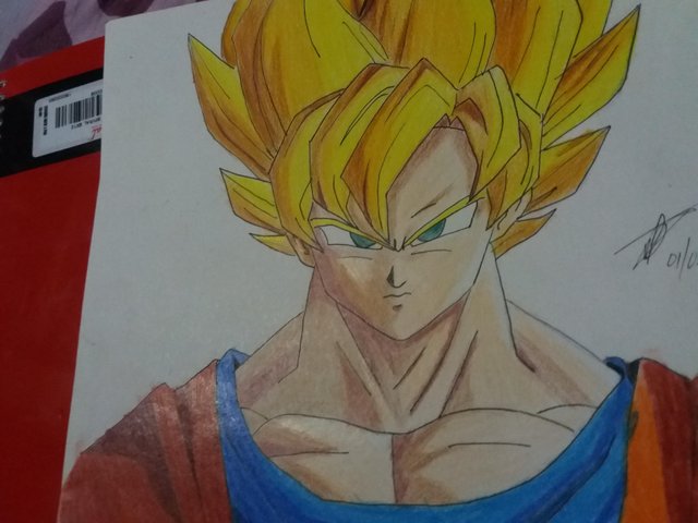 Drawing Goku Ultra Instinct Colored Pencils