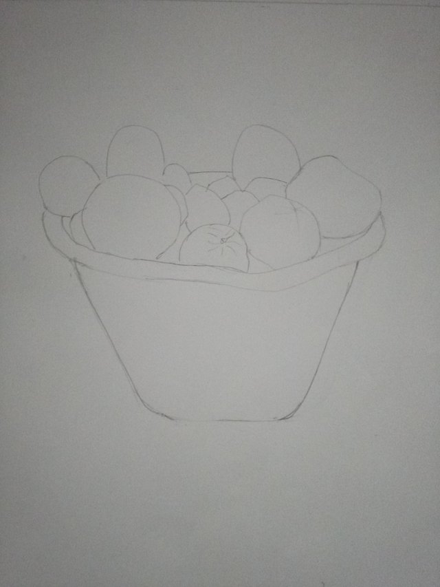 fruit basket pencil sketch