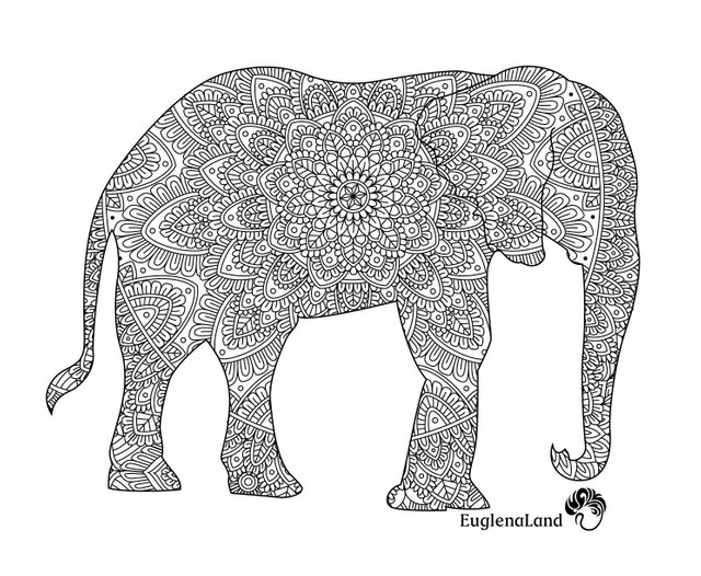 digital dpaw Zentangle Elephant — Steemit
